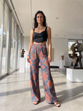 ALEXANDRA BALSAN's Orange Floral Print Pants