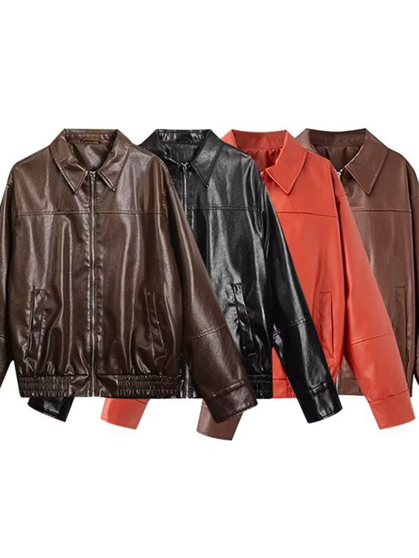 Oversized Vintage Style Faux Leather Jacket