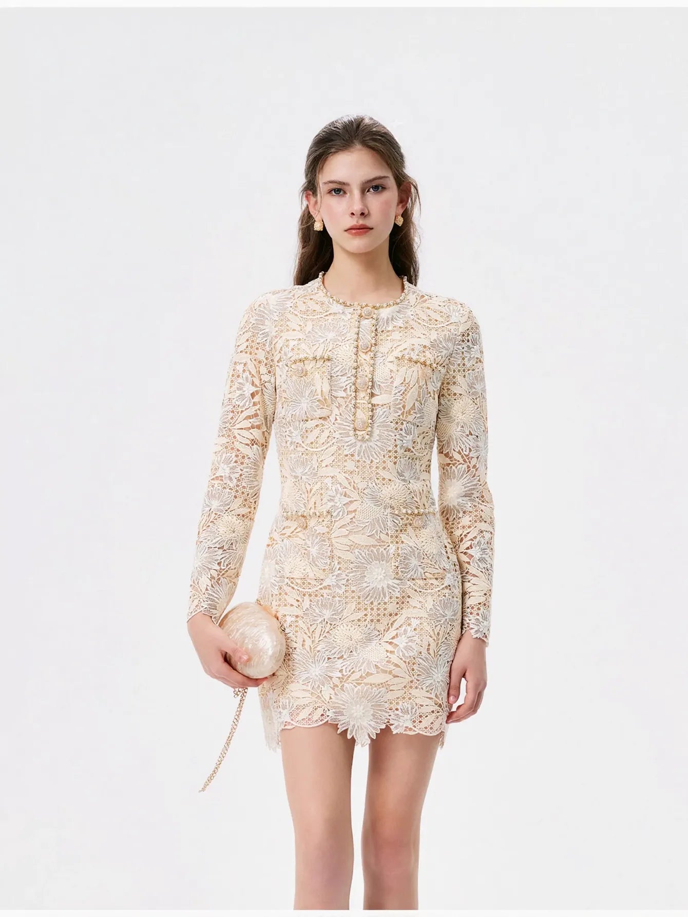 Elegant Floral Lace Mini Dress