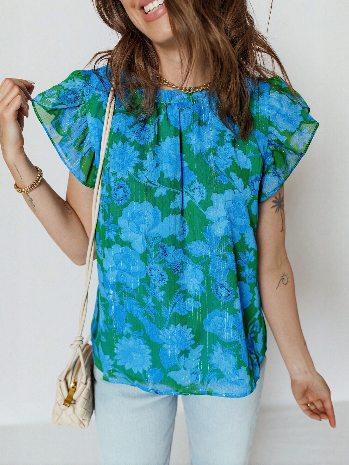 Floral Puff Sleeve Blouse