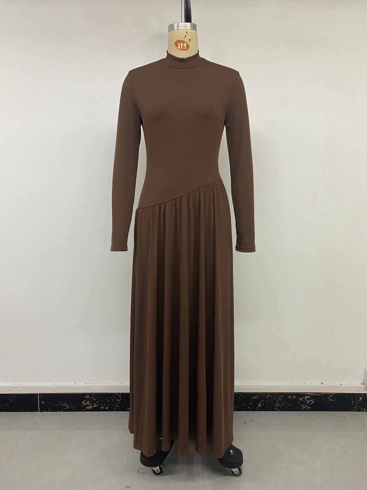 Elegant Mock Neck Maxi Dress