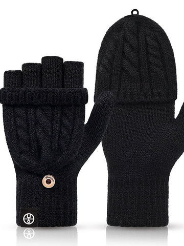 Convertible Thermal Knit Winter Gloves