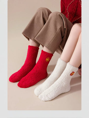 Cozy Fuzzy Christmas Holiday Socks