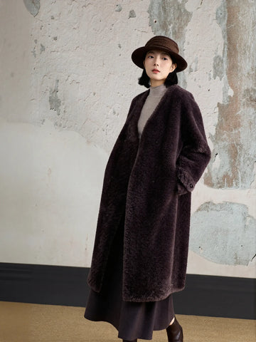 Cozy Double Breasted Faux Fur Coat