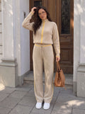 Cozy Zip Up Knit Pants Set