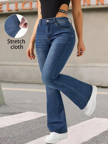 High Waisted Slim Flare Jeans