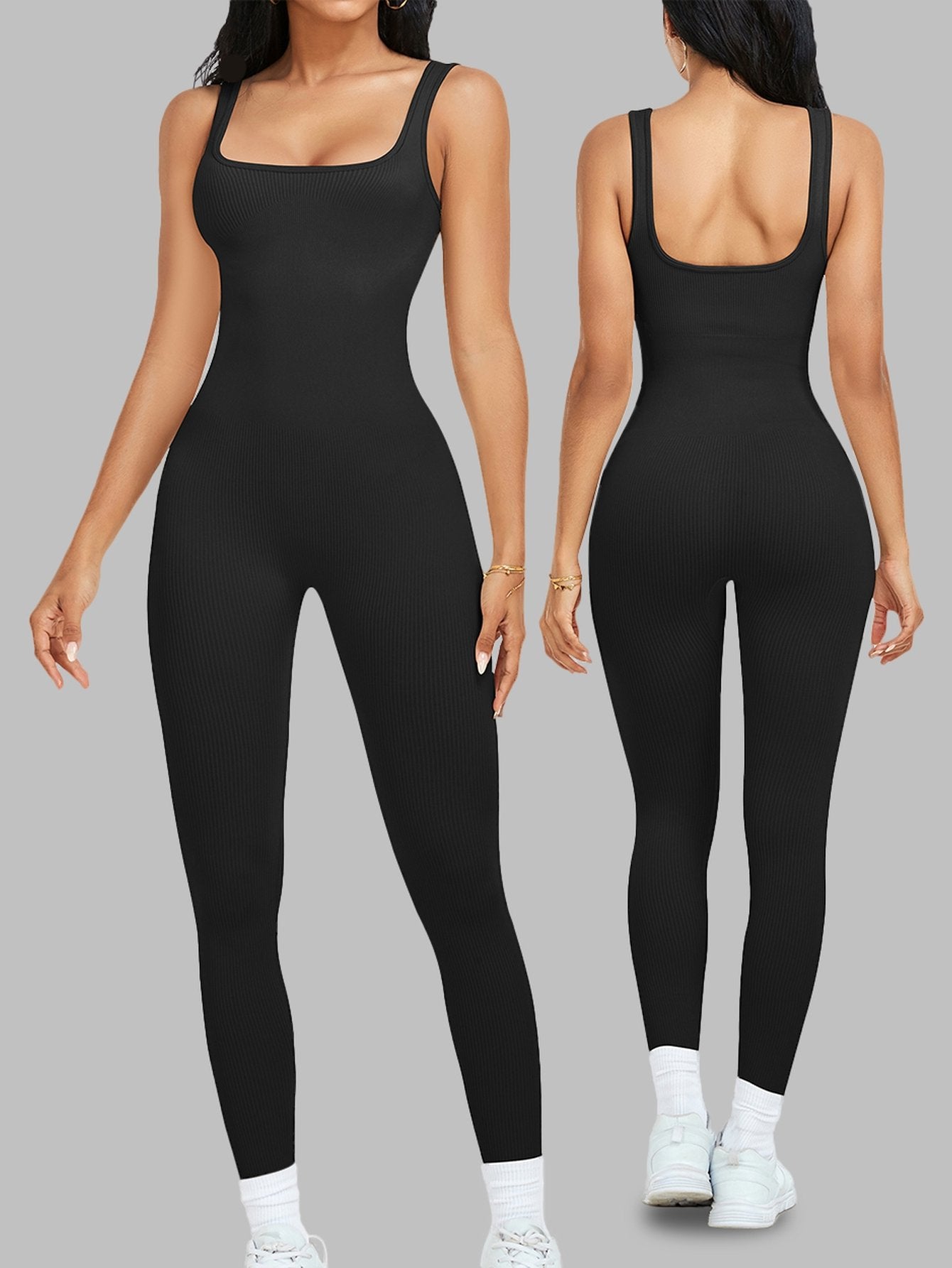 Sculpting Ribbed Seamless Workout Jumpsuit