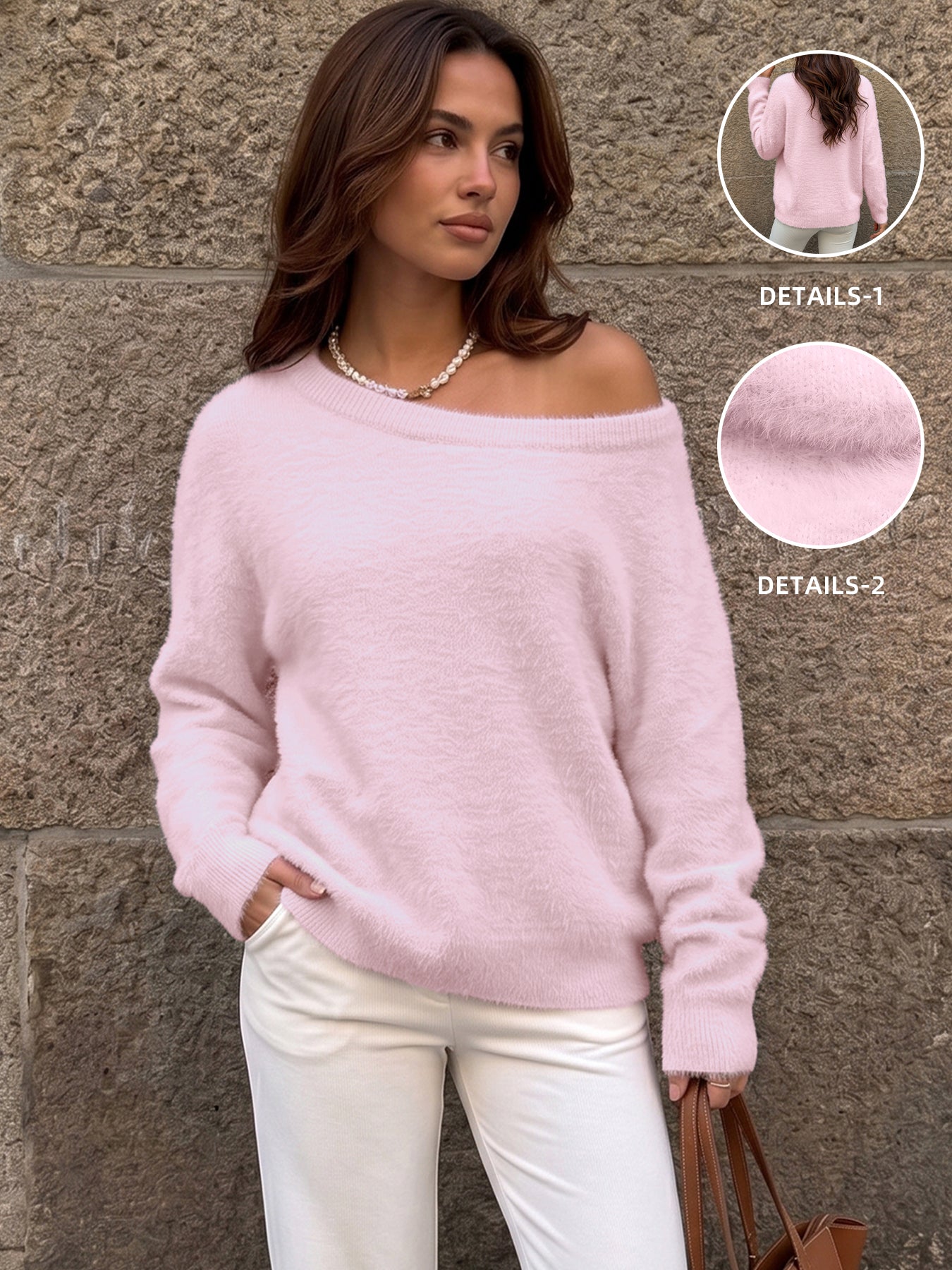 Cozy Fuzzy Off Shoulder Pullover Sweater