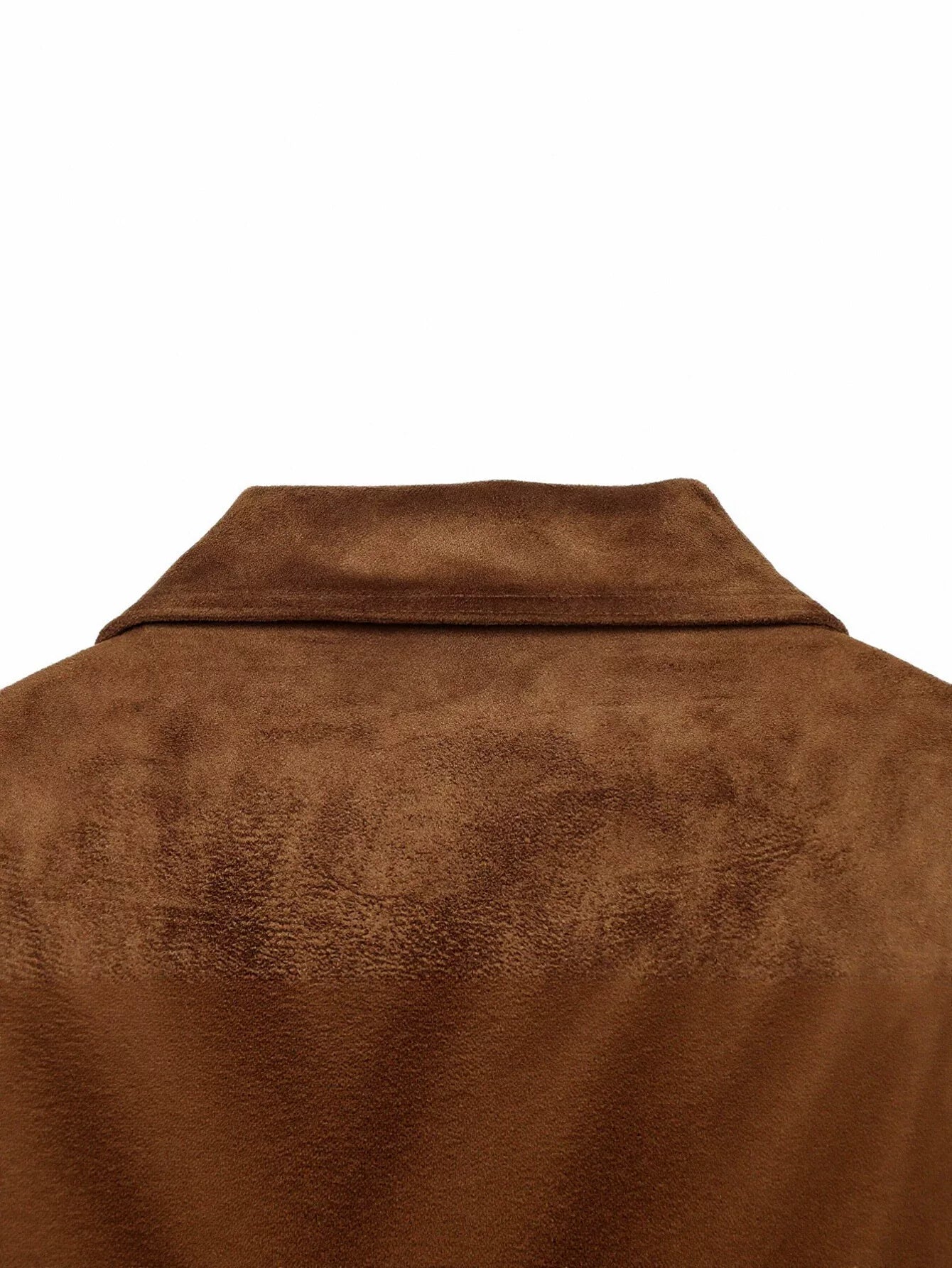 Cropped Suede Drawstring Utility Jacket