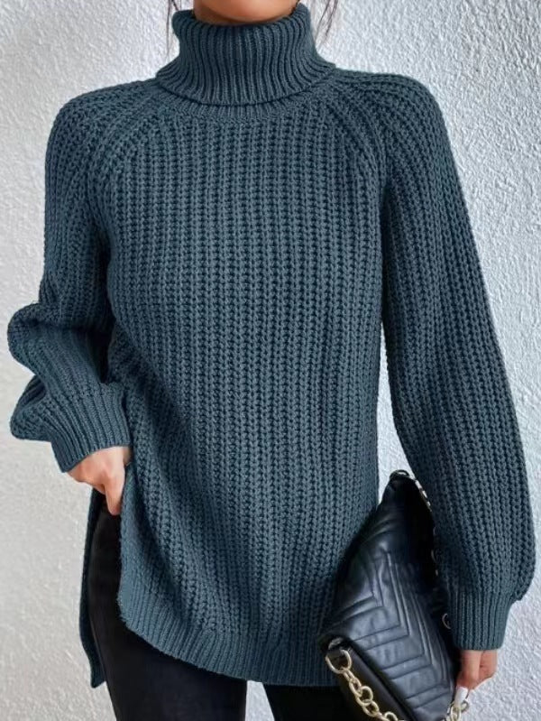 Cozy Chunky Ribbed Turtleneck Sweater