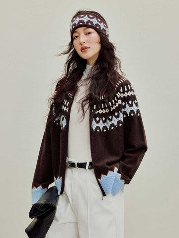 Cozy Fair Isle Zip Cardigan