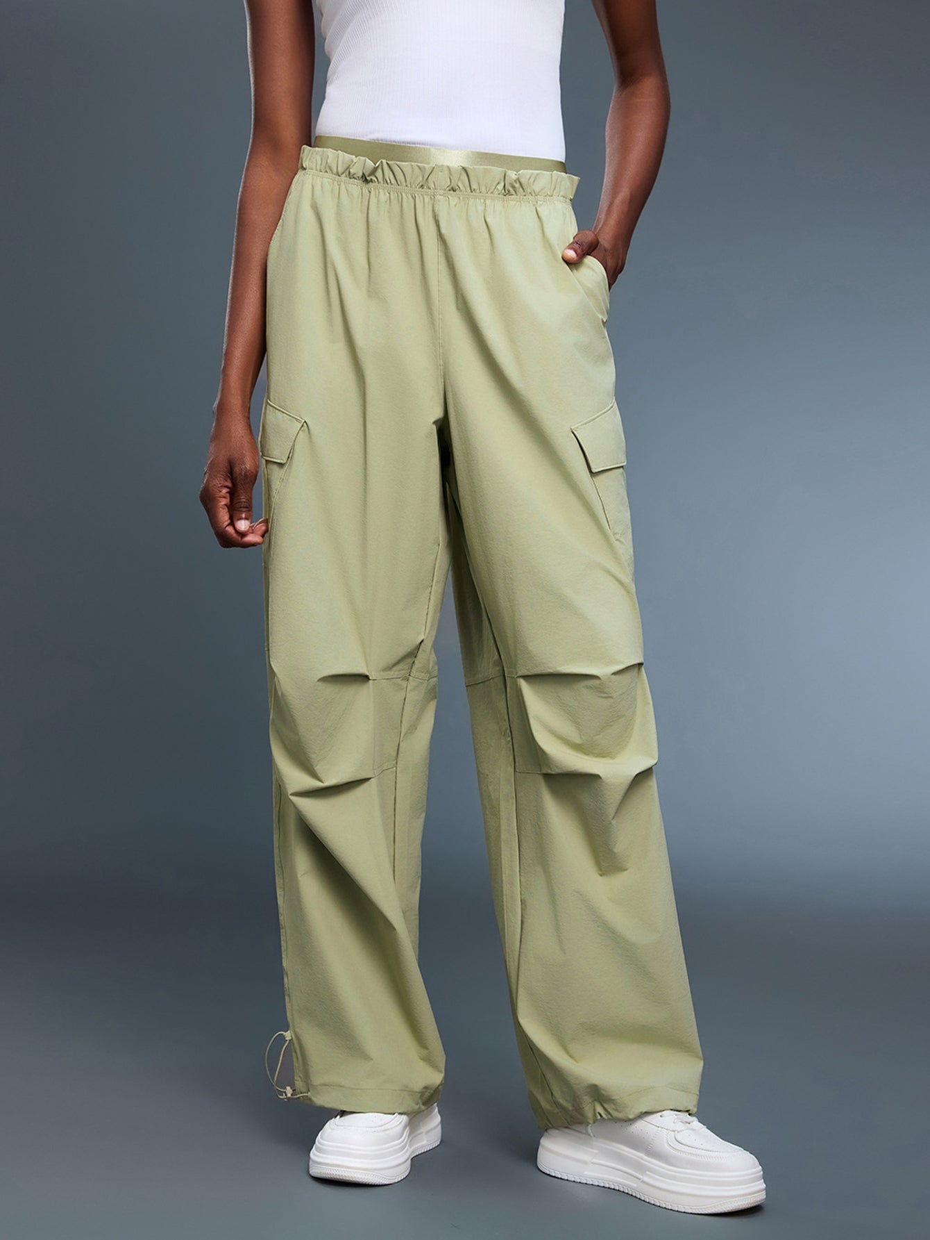 Convertible Ankle Multi Pocket Pants-Multicolor