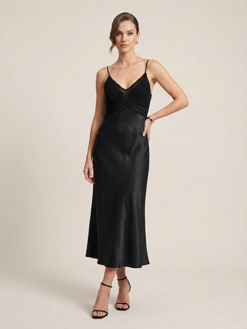 Spaghetti Straps A-line Midi Dress
