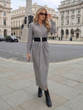 Elegant Button Down Midi Dress