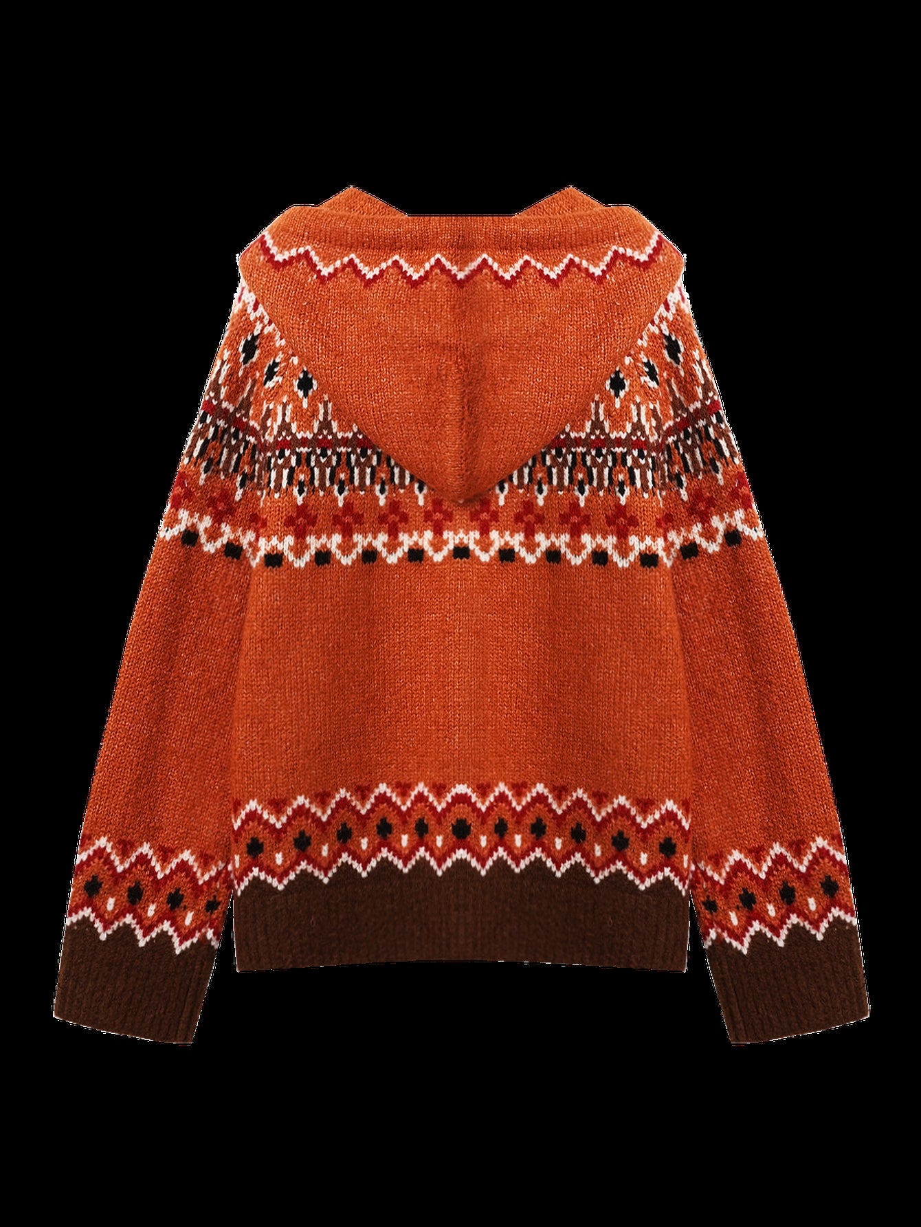 Cozy Fair Isle Hooded Cardigan