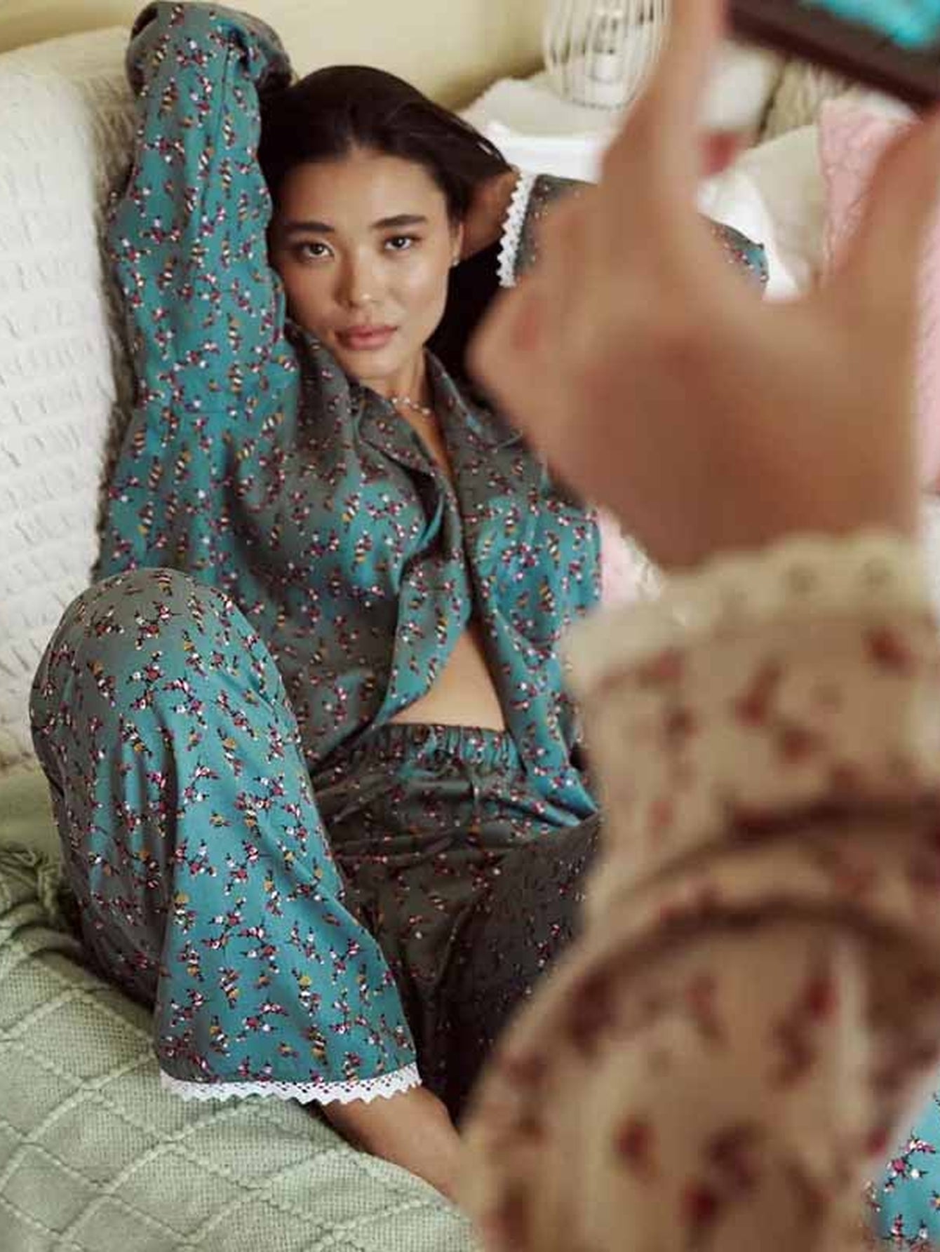Soft Floral Button Down Pajama Set