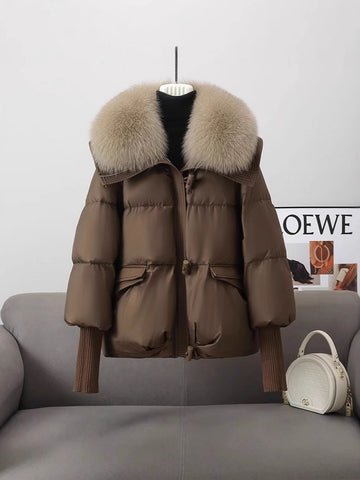Faux Fur Collar Puffer Jacket
