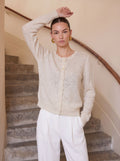 Pointelle Knit Button Up Cardigan