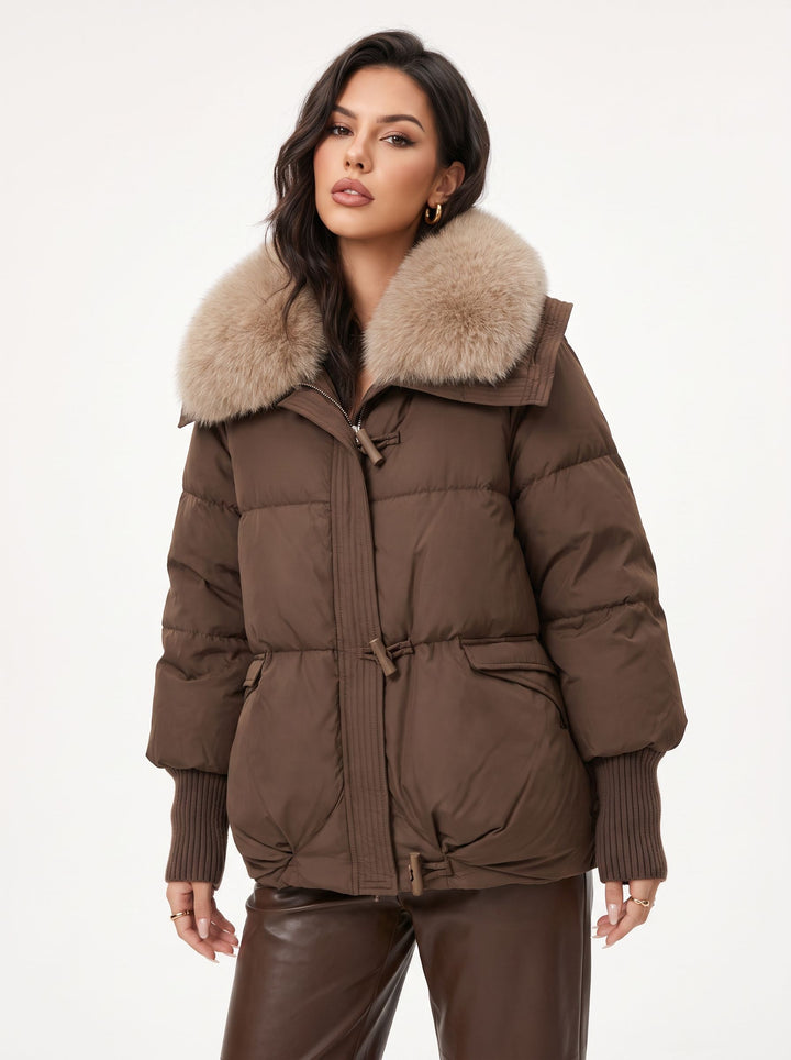 Faux Fur Collar Puffer Jacket