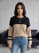 Cozy Colorblock Striped Pullover Sweater