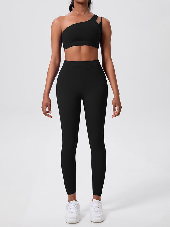 Seamless One Shoulder Yoga Workout Set