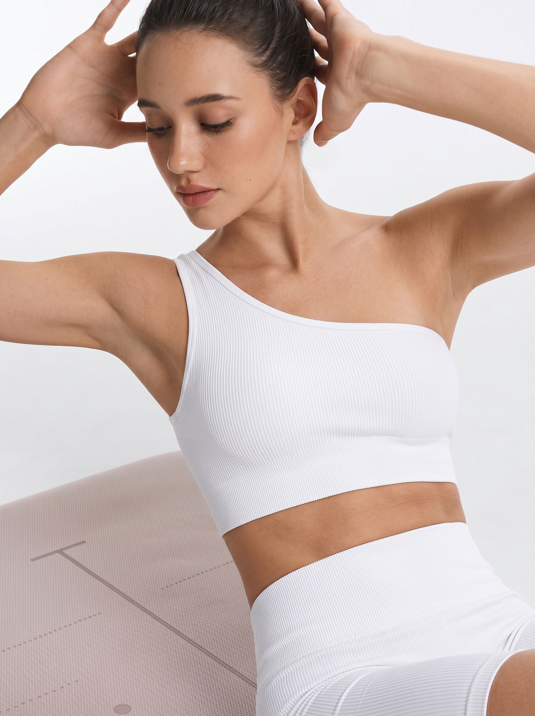 Seamless One Shoulder Ribbed Yoga Tank
