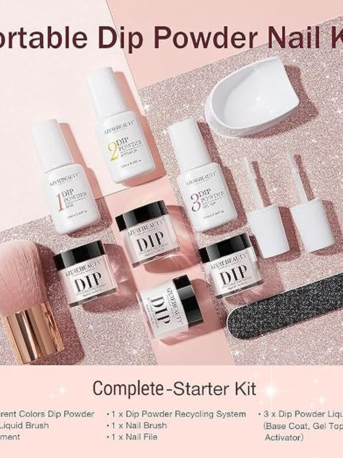 Nude Glitter Dip Powder Nail Kit