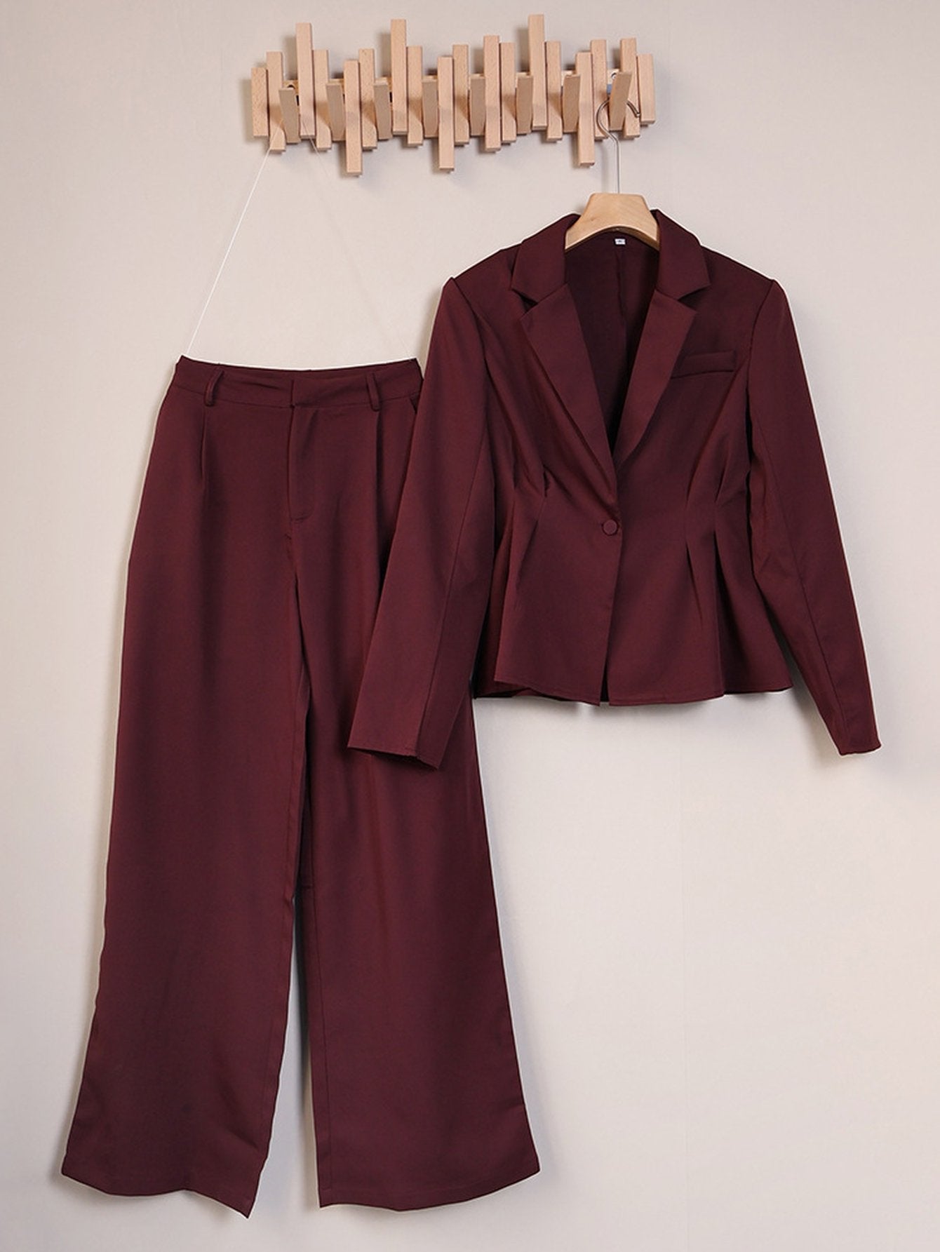Tailored Peplum Blazer Wide Leg Pant Set