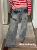 Distressed Baggy Cargo Wide Leg Jeans