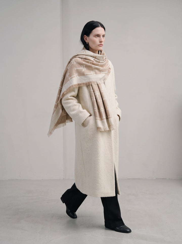 Luxurious Patterned Fringed Shawl Scarf