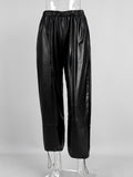 High Waisted Faux Leather Joggers
