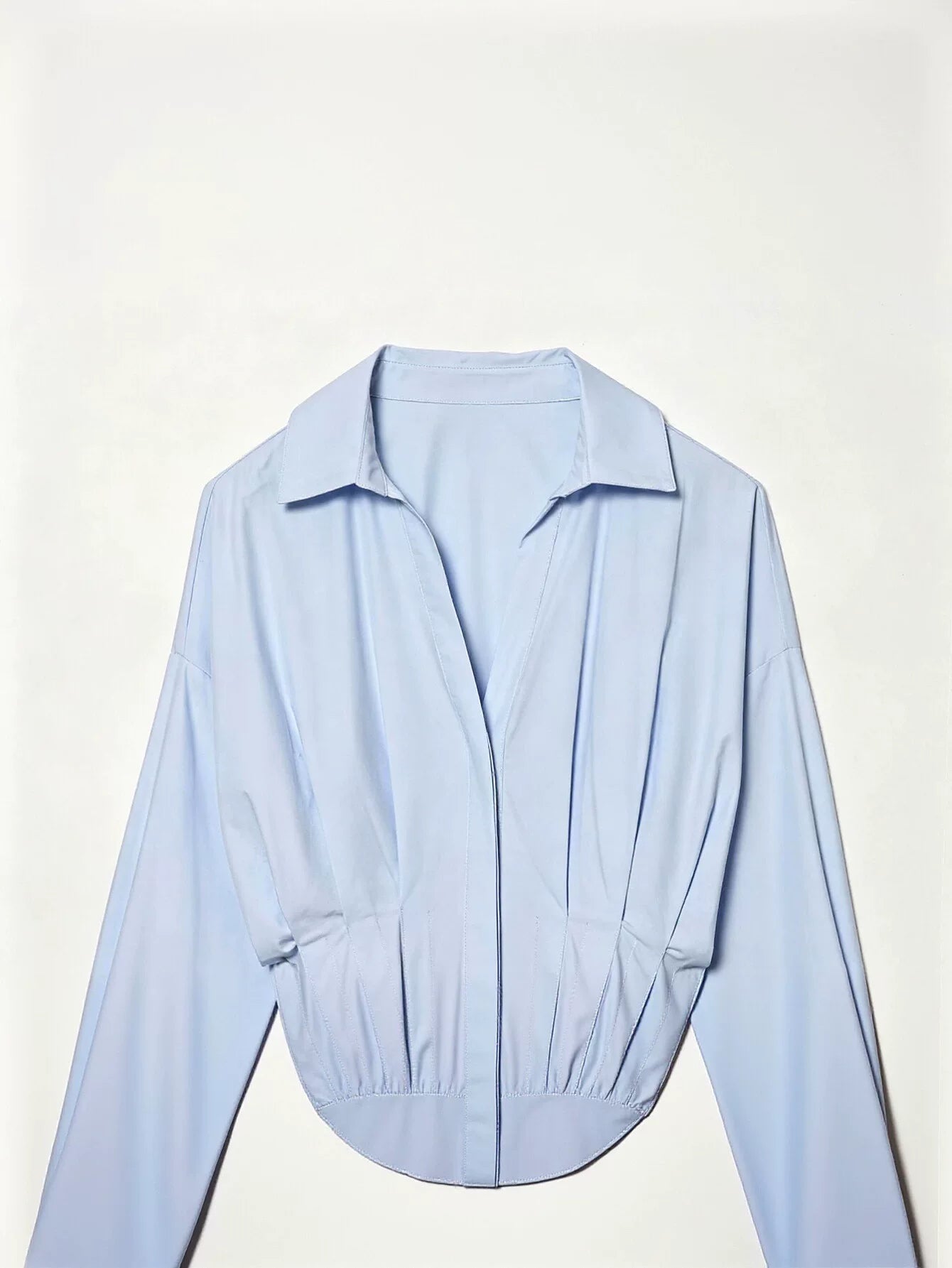 Pleated Waist Button Down Shirt