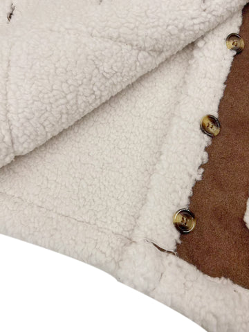 Cozy Faux Suede Sherpa Vest