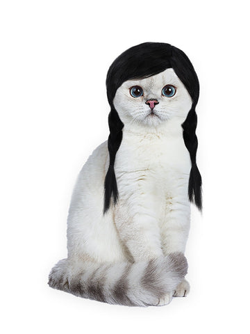 Adorable Realistic Braided Wig Pet Toy
