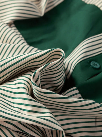 Striped Puff Sleeve Shirt Dress