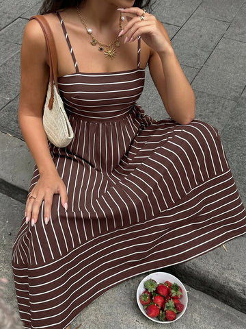 Striped Sleeveless Summer Maxi Dress