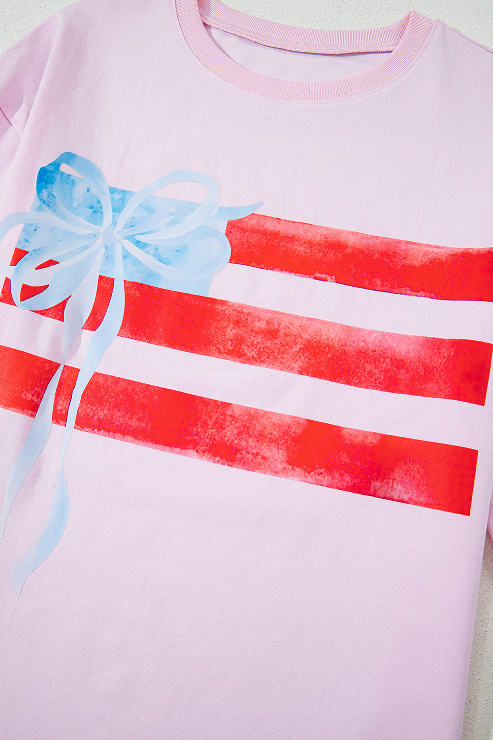 Oversized Graphic Patriotic Bow T-Shirt
