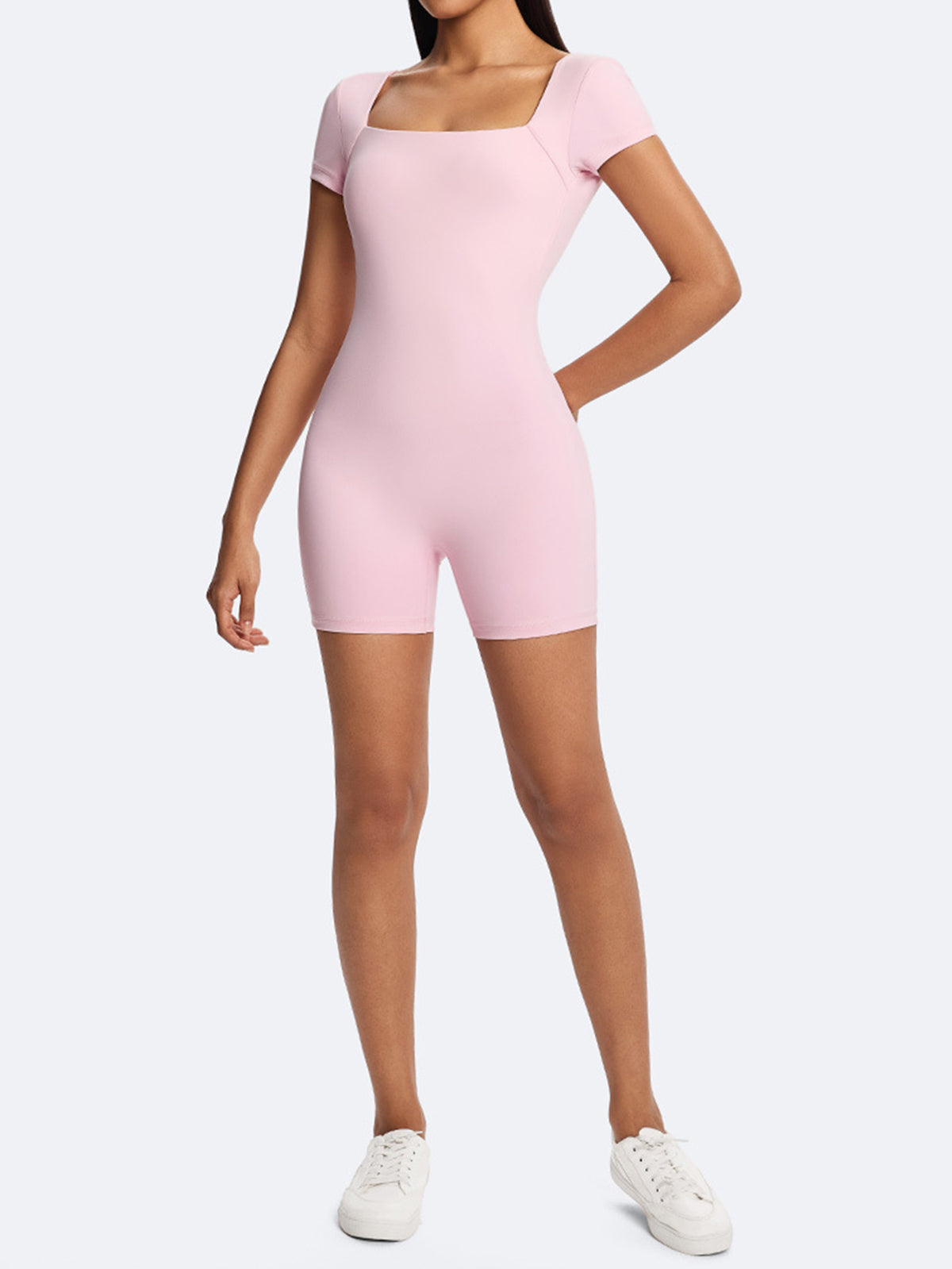 Open Back Sculpting Workout Romper