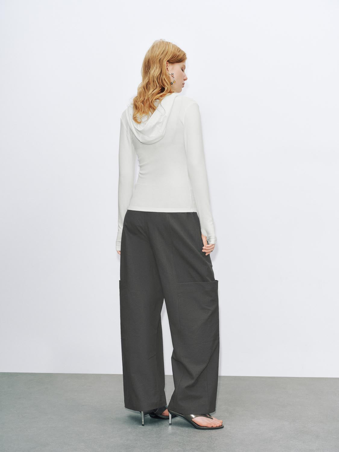Urban Revivo Wide-Leg Pants-Dark Gray