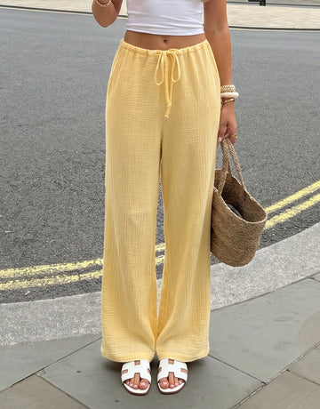 Comfy Gauze Drawstring Wide Leg Pants