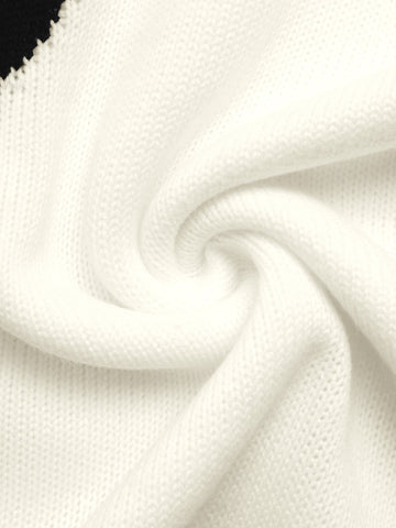 Cozy Bow Graphic Knit Pullover Sweater