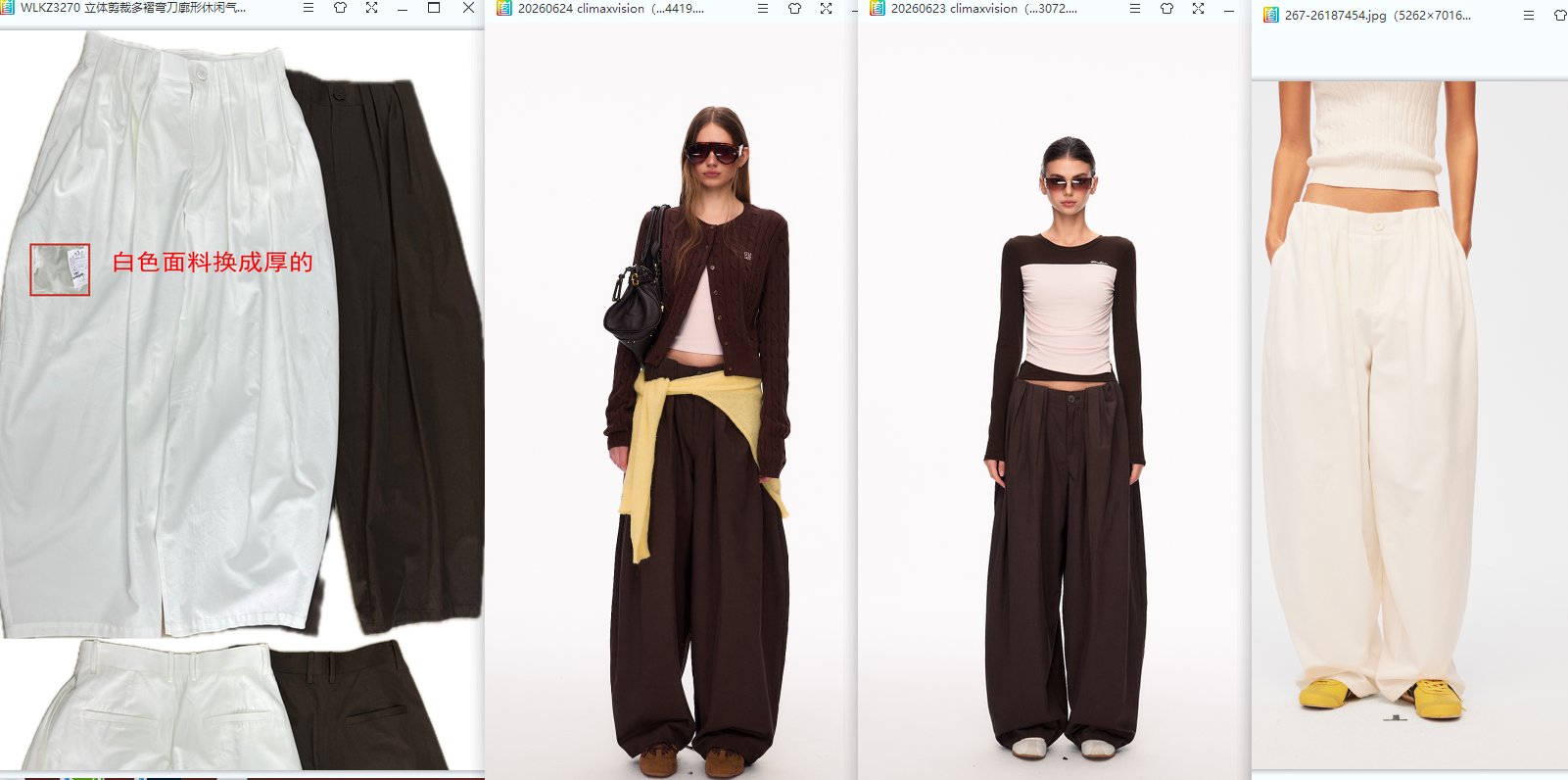 High Waisted Pleated Wide Leg Trousers