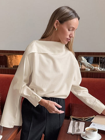 Elegant Asymmetric Split Sleeve Chiffon Blouse
