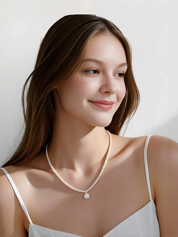 Elegant Dainty Pearl Pendant Necklace