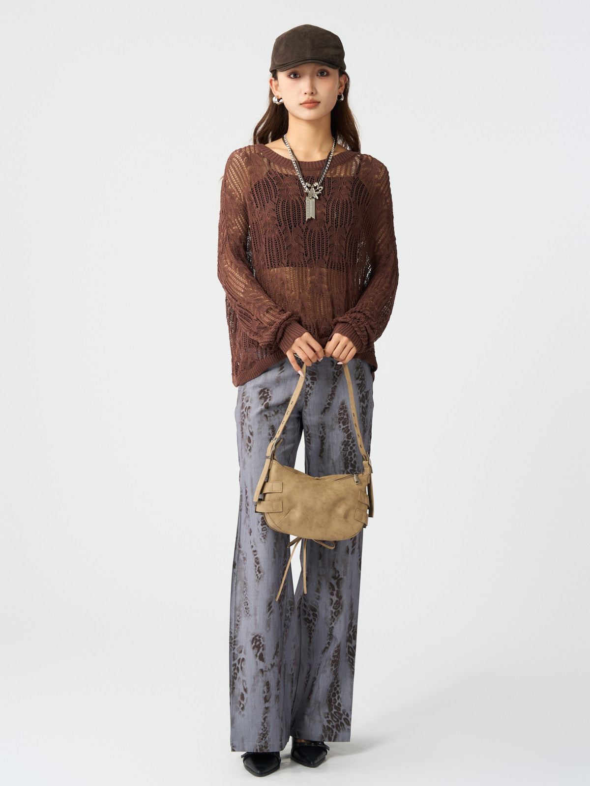 High Waisted Animal Print Trousers