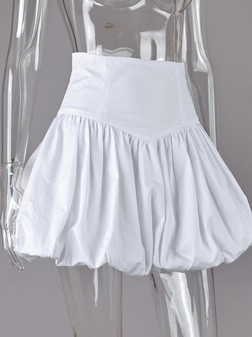 High Waisted Voluminous Bubble Mini Skirt