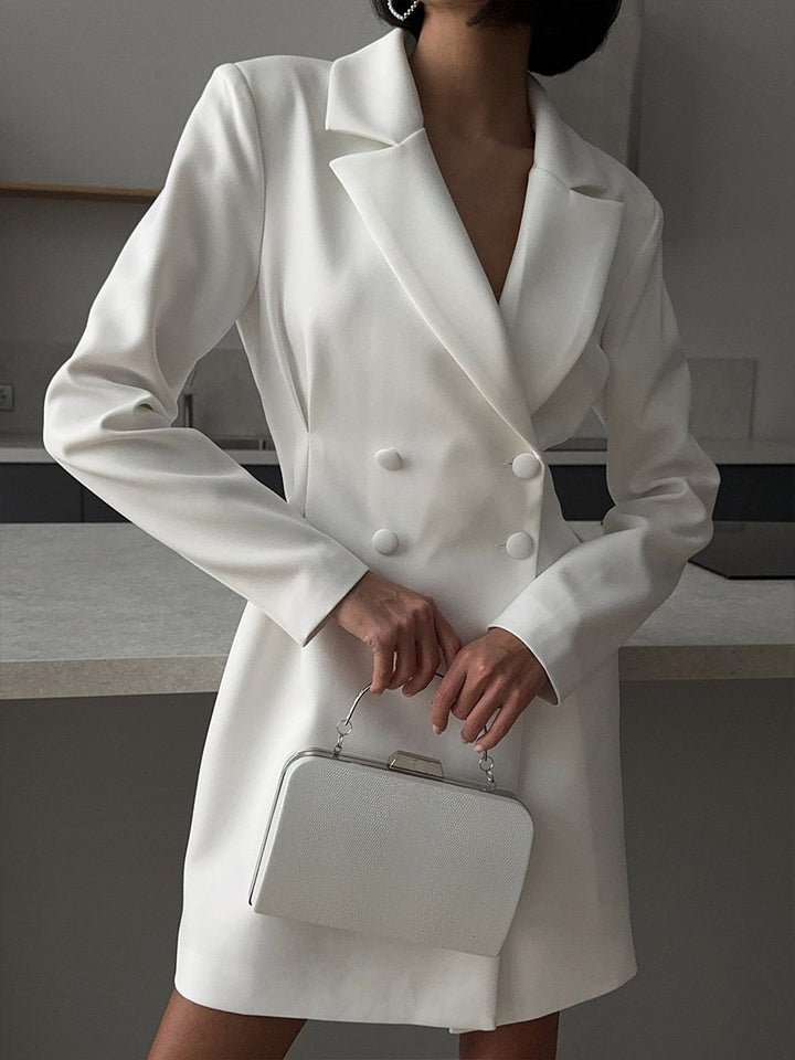 Elegant Double Breasted Blazer Dress