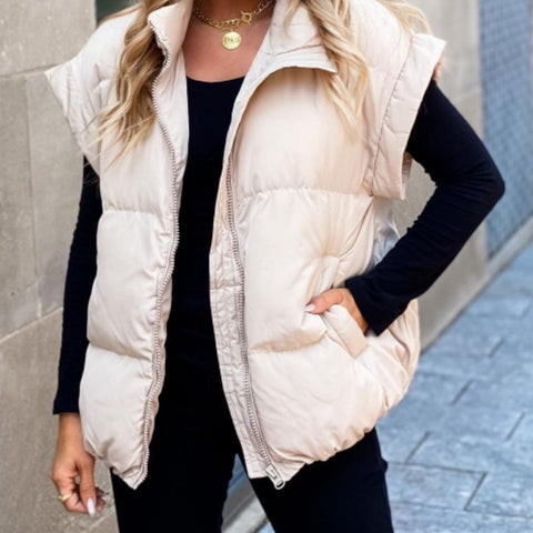 Oversized Puffer Vest Sleeveless Jacket