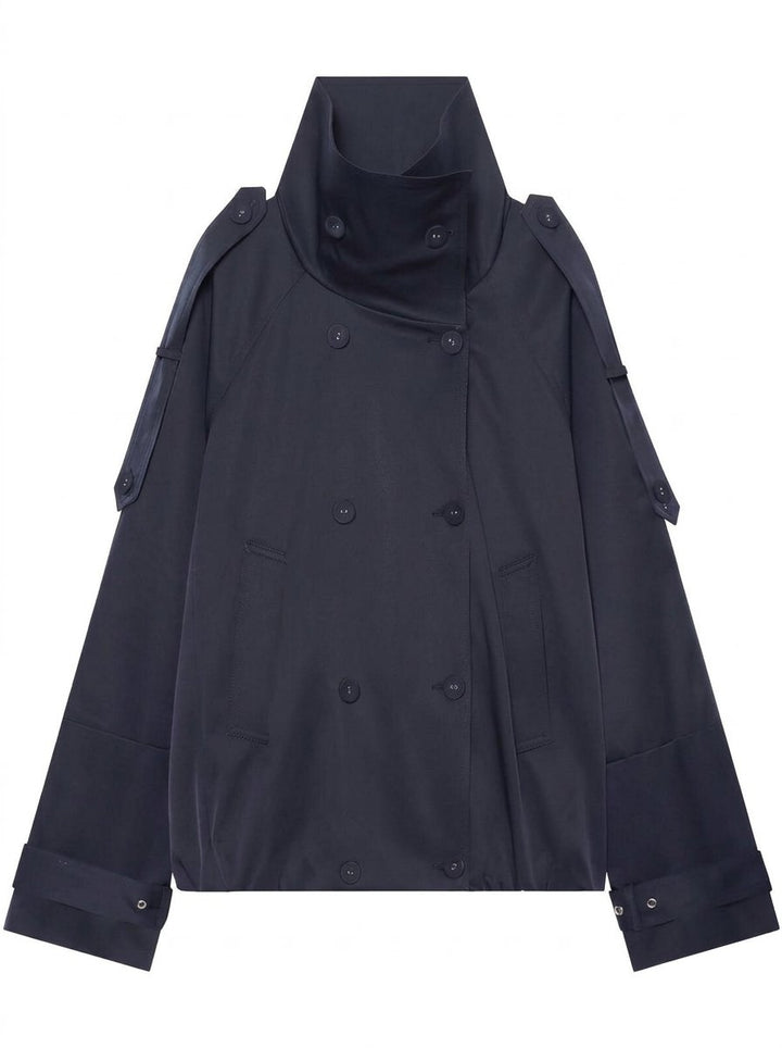 Cropped Double Breasted Trench Coat
