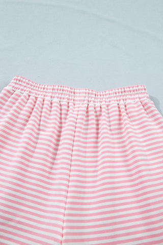 Casual Striped Cotton Short Set